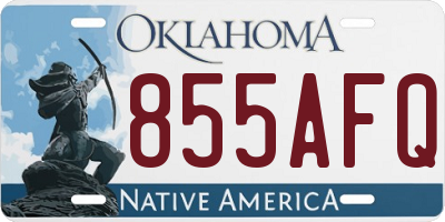 OK license plate 855AFQ
