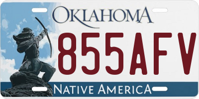 OK license plate 855AFV