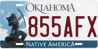 OK license plate 855AFX