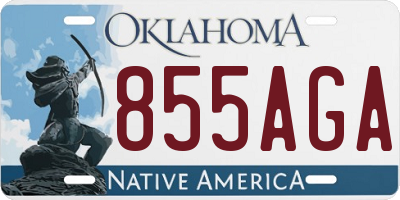 OK license plate 855AGA