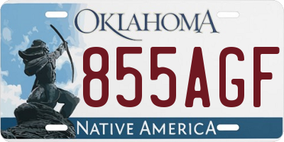 OK license plate 855AGF