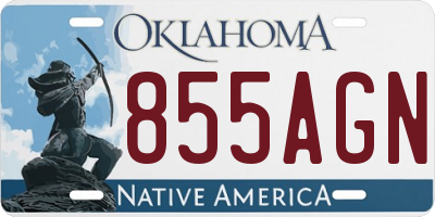 OK license plate 855AGN