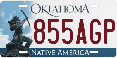 OK license plate 855AGP
