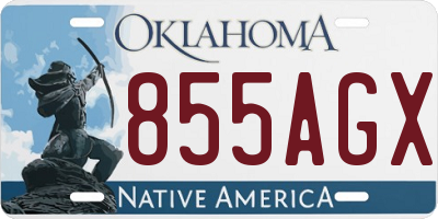 OK license plate 855AGX