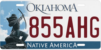 OK license plate 855AHG