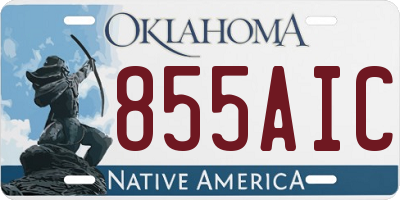 OK license plate 855AIC