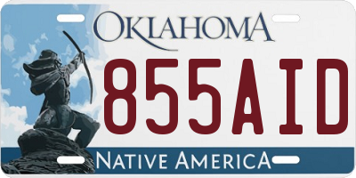 OK license plate 855AID