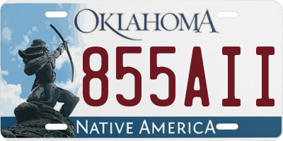 OK license plate 855AII