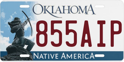 OK license plate 855AIP