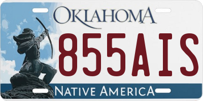 OK license plate 855AIS
