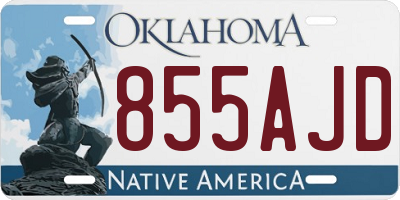 OK license plate 855AJD