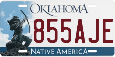 OK license plate 855AJE