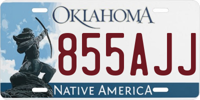 OK license plate 855AJJ