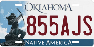 OK license plate 855AJS