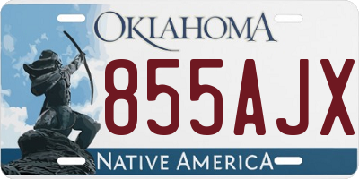 OK license plate 855AJX