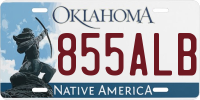 OK license plate 855ALB
