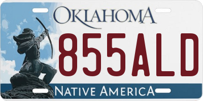 OK license plate 855ALD
