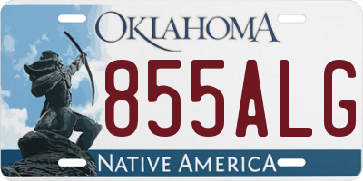 OK license plate 855ALG