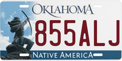 OK license plate 855ALJ