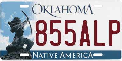OK license plate 855ALP