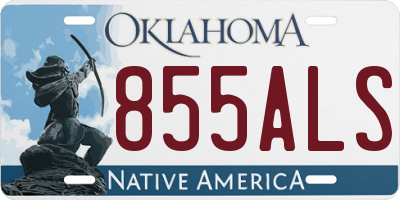 OK license plate 855ALS