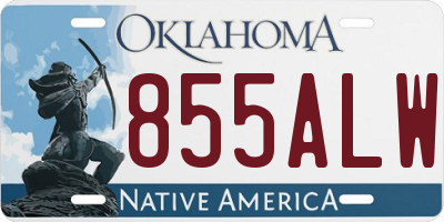 OK license plate 855ALW