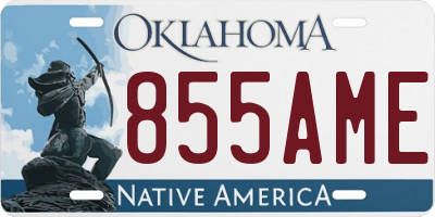 OK license plate 855AME