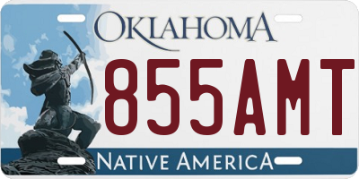 OK license plate 855AMT