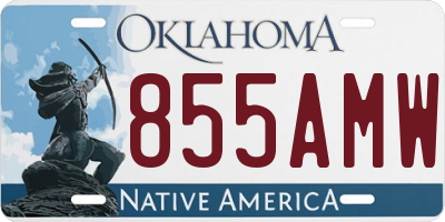 OK license plate 855AMW