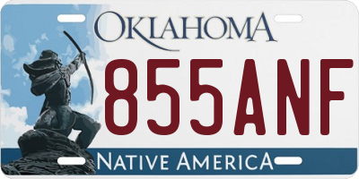 OK license plate 855ANF