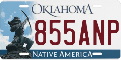 OK license plate 855ANP