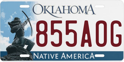 OK license plate 855AOG