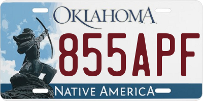 OK license plate 855APF