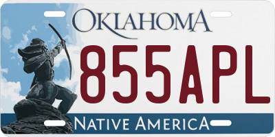 OK license plate 855APL
