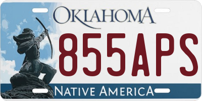 OK license plate 855APS