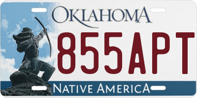 OK license plate 855APT