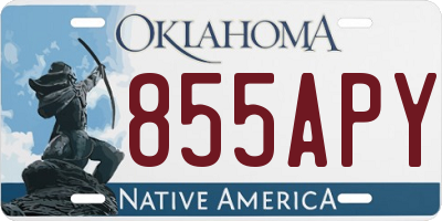 OK license plate 855APY