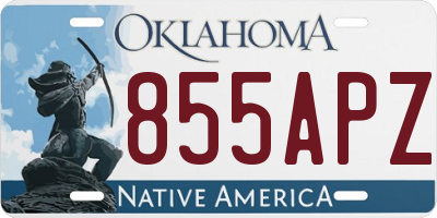 OK license plate 855APZ