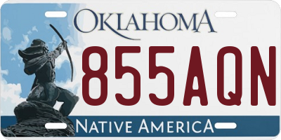 OK license plate 855AQN