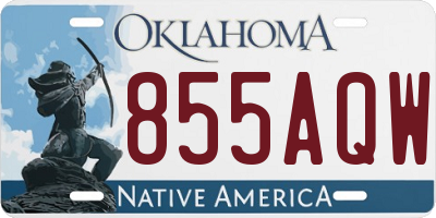 OK license plate 855AQW