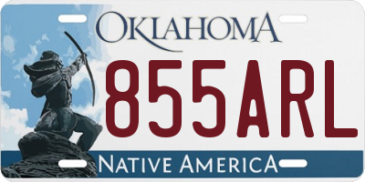 OK license plate 855ARL