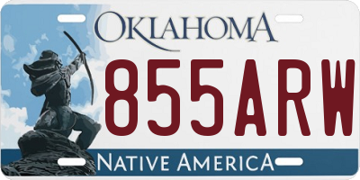 OK license plate 855ARW