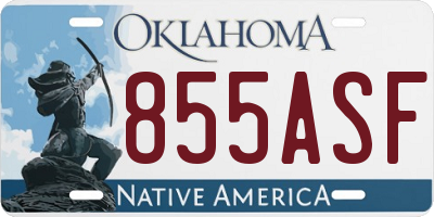 OK license plate 855ASF