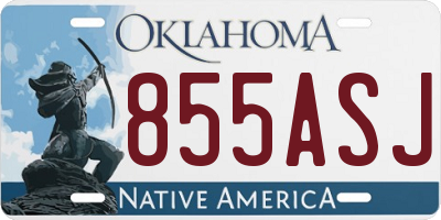 OK license plate 855ASJ