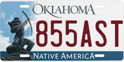 OK license plate 855AST