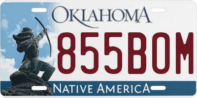 OK license plate 855BOM
