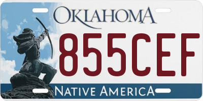OK license plate 855CEF