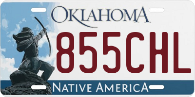 OK license plate 855CHL
