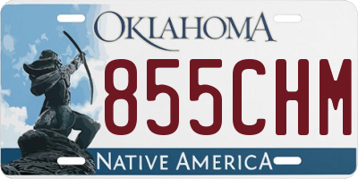 OK license plate 855CHM