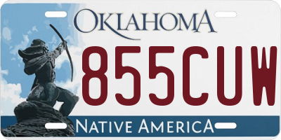 OK license plate 855CUW